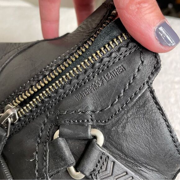 Teva Foxy Boots Leather Side Zip Ankle Booties Goth Emo Waterproof Black 8.5 - Picture 14 of 15